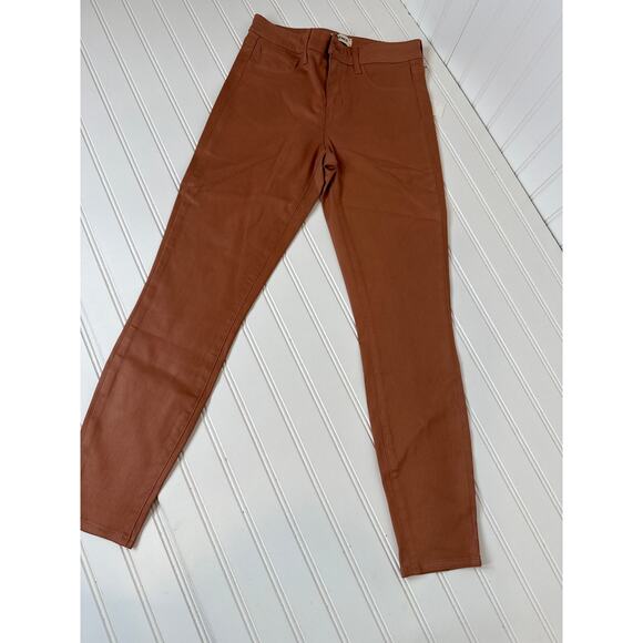 NWT L’AGENCE Skinny Wax Coated Pants Tan & Brown Cropped Skinny Bundle Size 25 - Picture 3 of 10